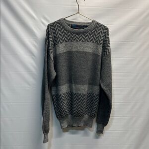 New View For Him Gray Patterned Crewneck Sweater – XL